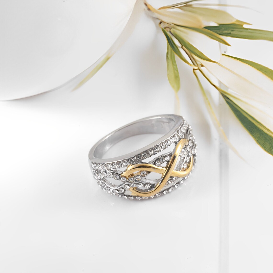 Mother's Day Gift Mother and Daughter Forever Linked Together Infinity Ring-Engravingift