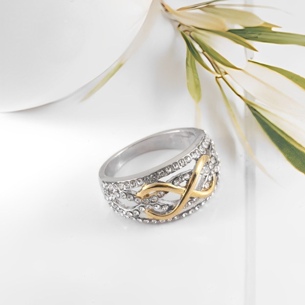Mother's Day Gift Mother and Daughter Forever Linked Together Infinity Ring-Engravingift