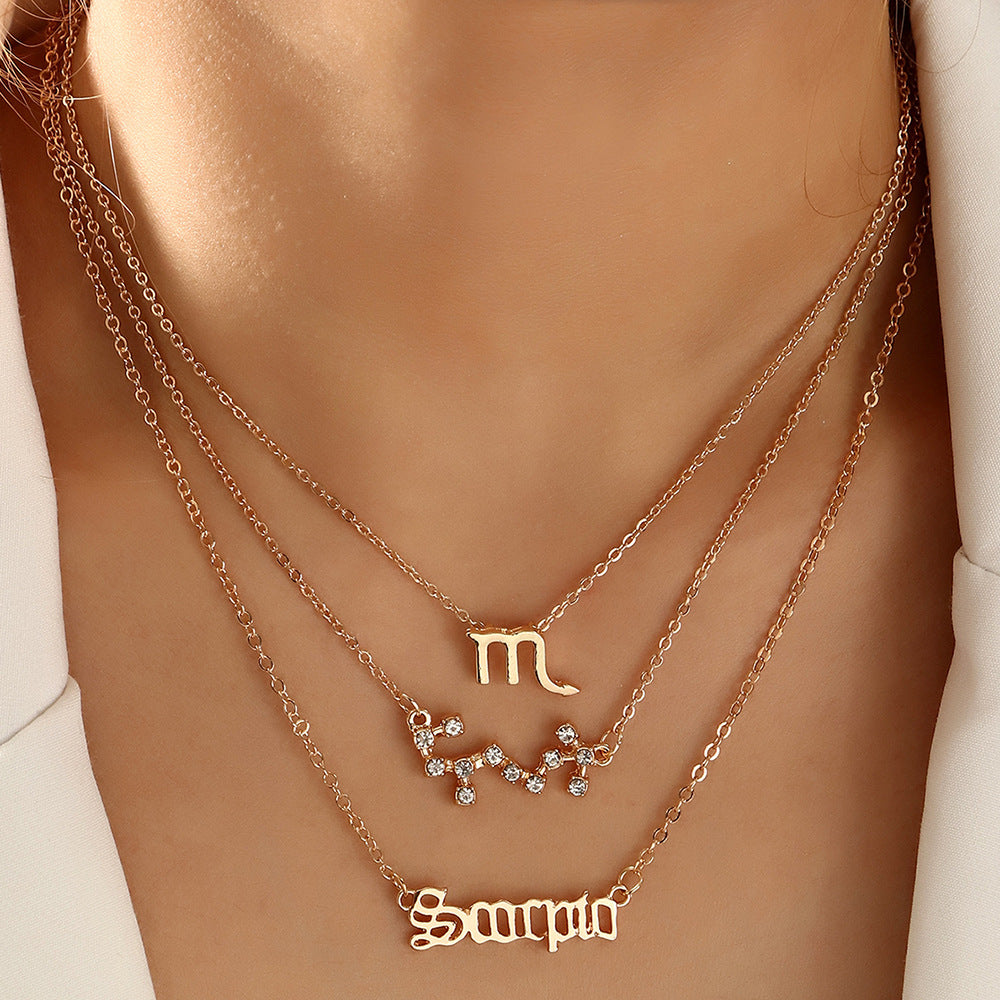 Mother's Day Gift Bohemia Layered Zodiac Necklace Summer Beach Party Jewelry for Women Girls-Engravingift