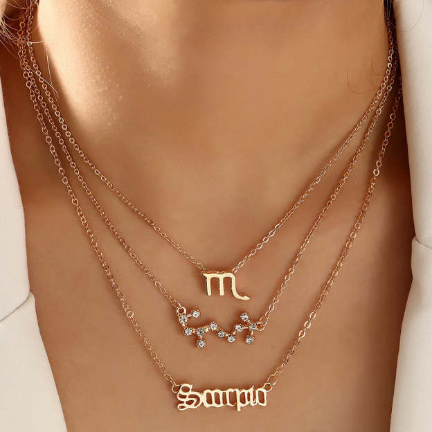 Mother's Day Gift Bohemia Layered Zodiac Necklace Summer Beach Party Jewelry for Women Girls-Engravingift