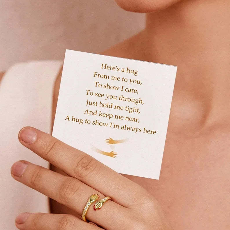 Mother's Day Gift Hug Ring -A Hug To Show I’m Always Here Adjustable Love Ring Set Gift-Engravingift