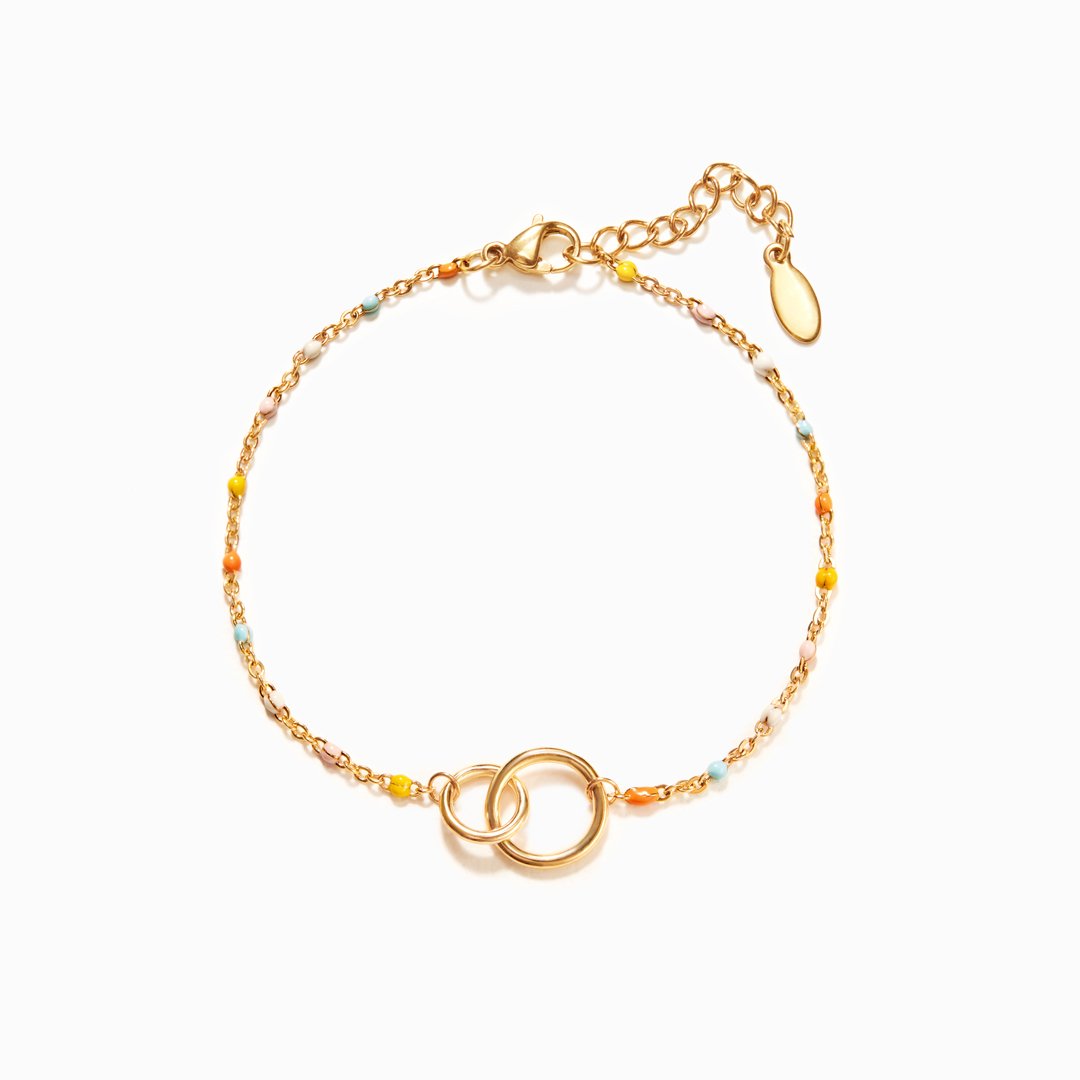 Mother's Day Gift Interlocking Circle Ring Bracelet-For Sisters or Friendship Bracelet-Engravingift