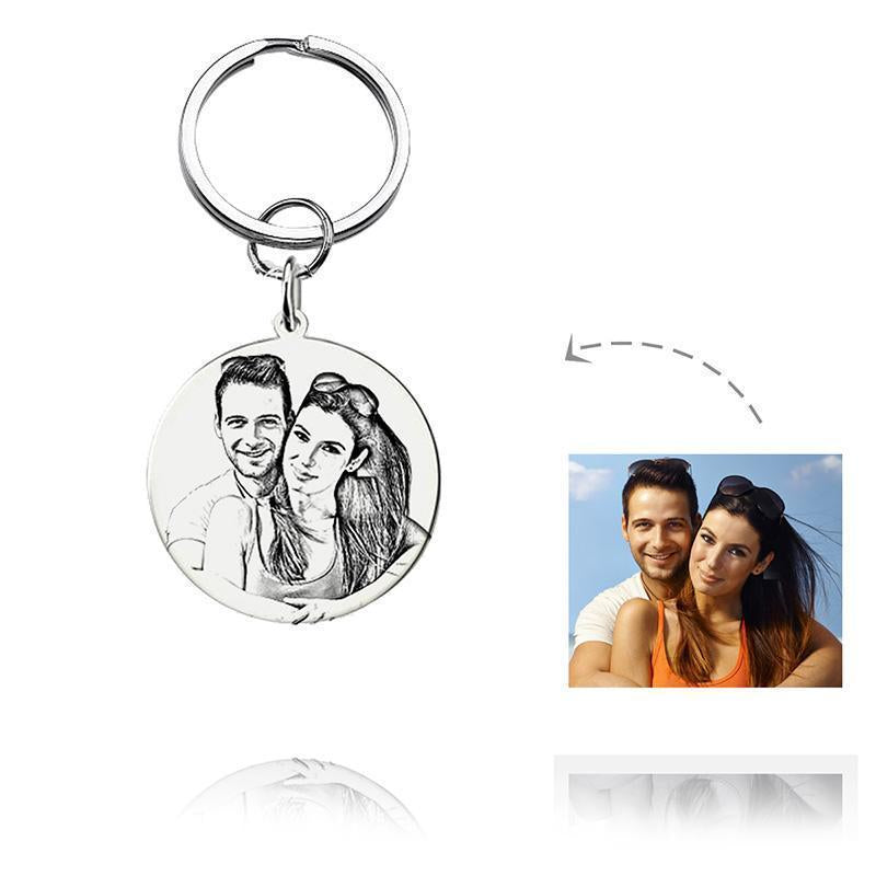 Christmas Gift Personalized Photo Keychain Round or Square