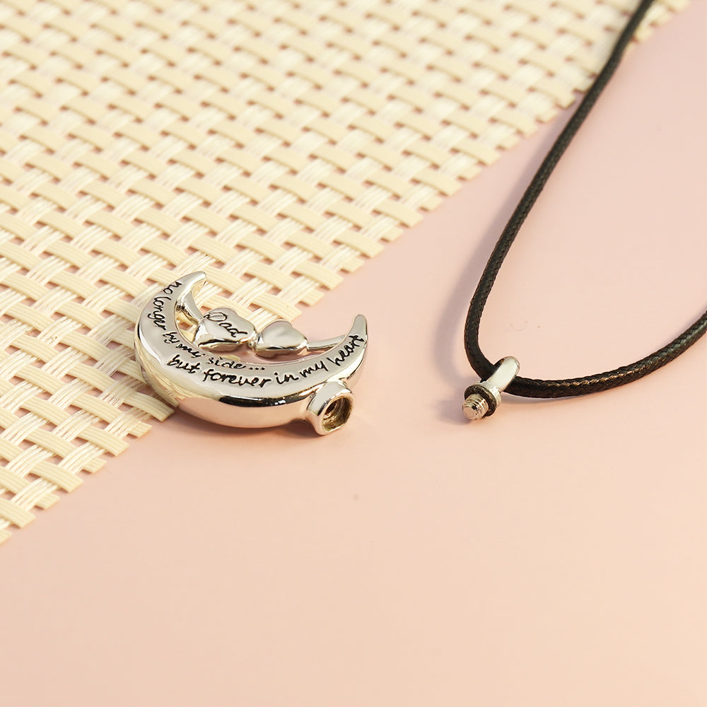 Mother's Day Gift MDouble Heart Moon Necklace-Engravingift