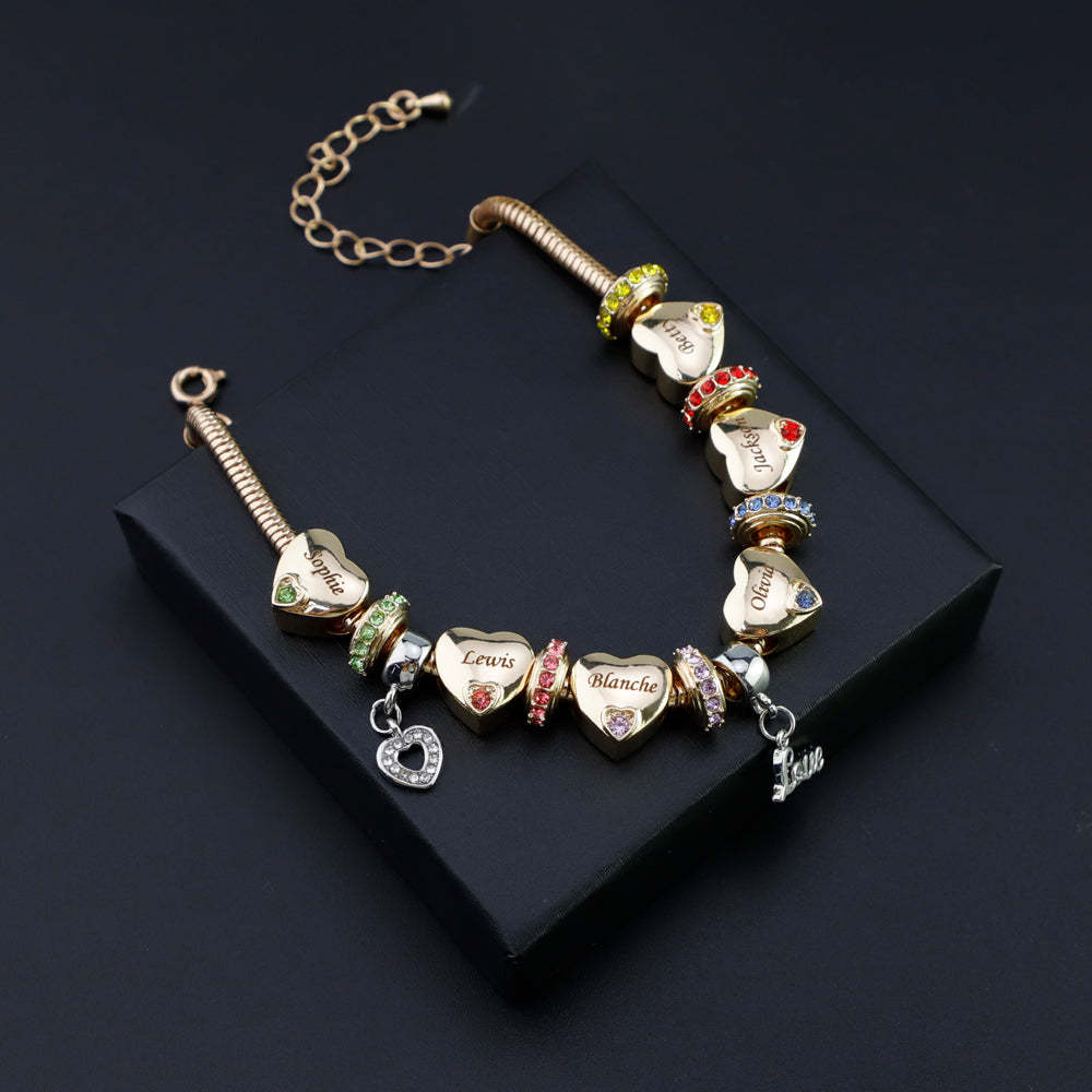 Christmas Gift Forever In A Mother's Heart Personalized Birthstone Bracelet