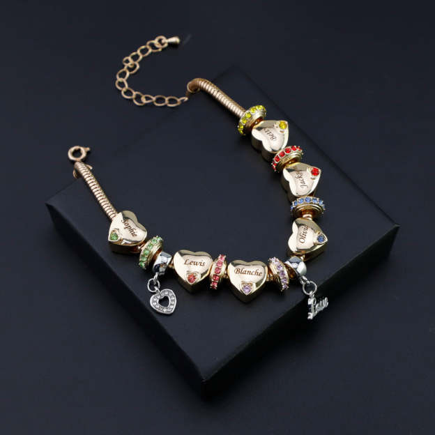 Christmas Gift Forever In A Mother's Heart Personalized Birthstone Bracelet