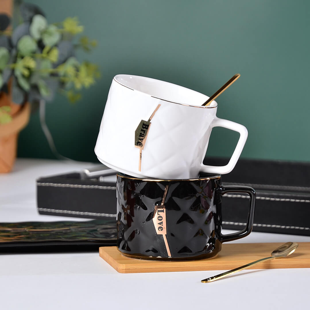 Mother's Day Gift Handbag-Shaped Creative Mug With Saucer & Spoon-Engravingift