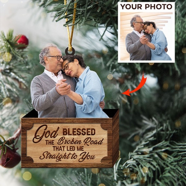 Christmas Gifts Personalized Photo Blessed Acrylic Ornament
