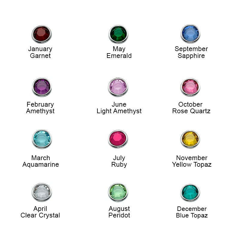 Christmas Gift Personalized Engravable Disc Charms Necklace Birthstone Necklace