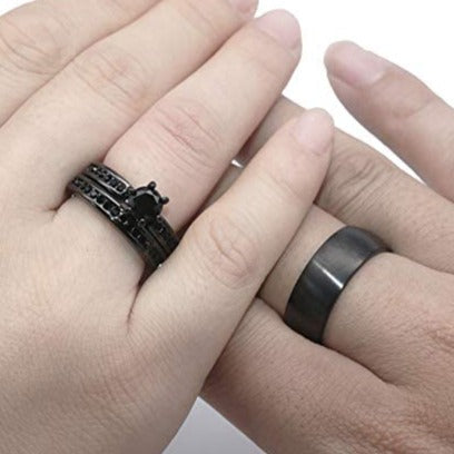 Mother's Day Gift Unleash the Power with Black Lightning Rings - Elevate Your Style-Engravingift