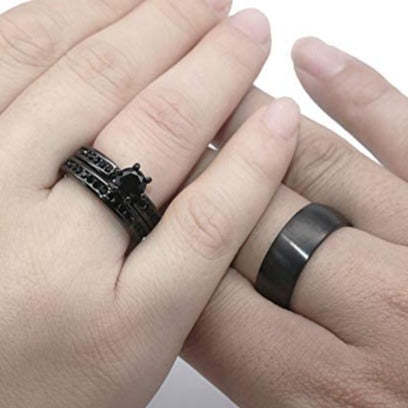 Mother's Day Gift Unleash the Power with Black Lightning Rings - Elevate Your Style-Engravingift