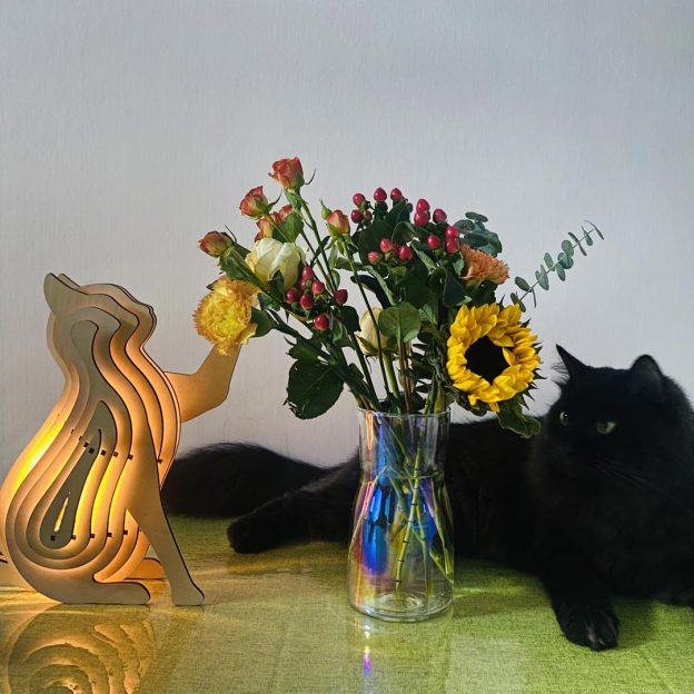 Christmas Gift 3D Wooden Animal Statue Decor Fantasy Lamp-Engravingift