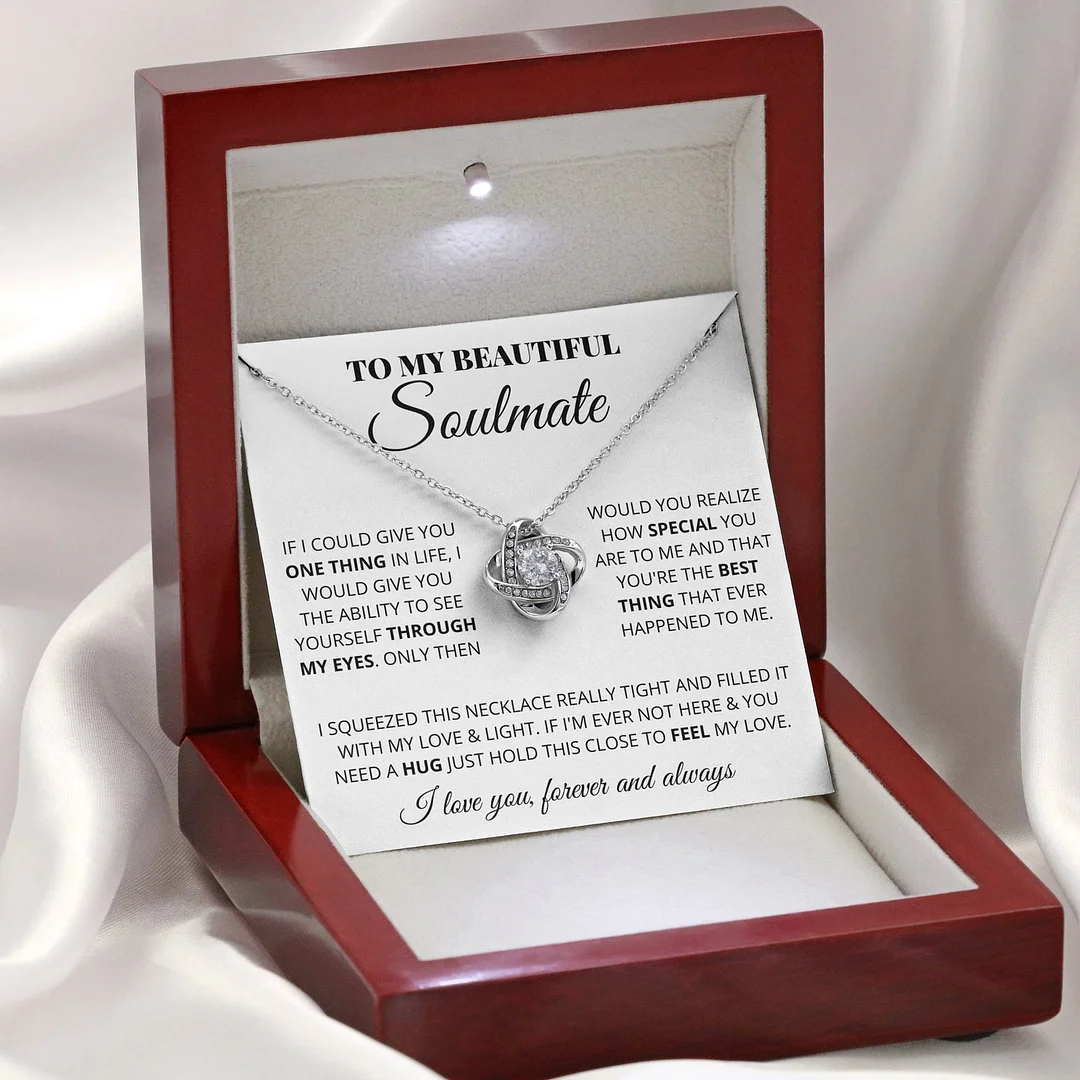 To My Beautiful Soulmate Love Knot Necklace