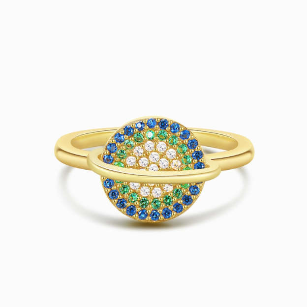 Mother's Day Gift To My Daughter Colorful Spinning Planet Anxiety Ring-Engravingift