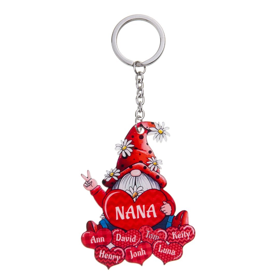 Christmas Gift Cartoon Personalized Family Names Keychain-Engravingift