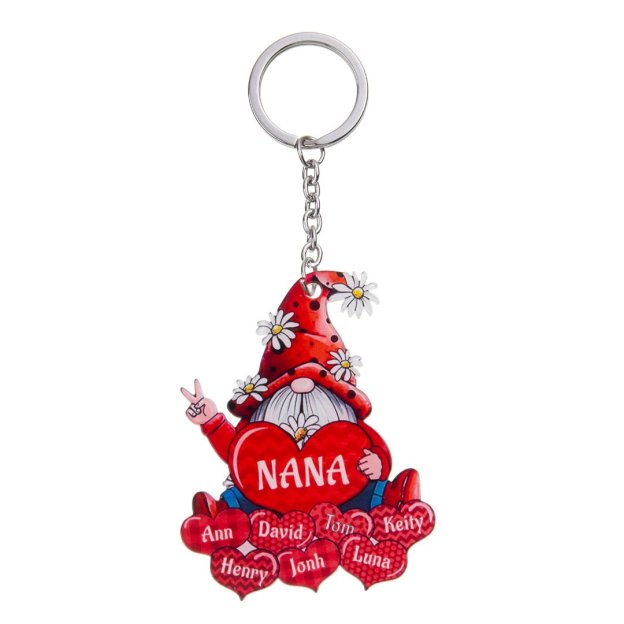 Christmas Gift Cartoon Personalized Family Names Keychain-Engravingift