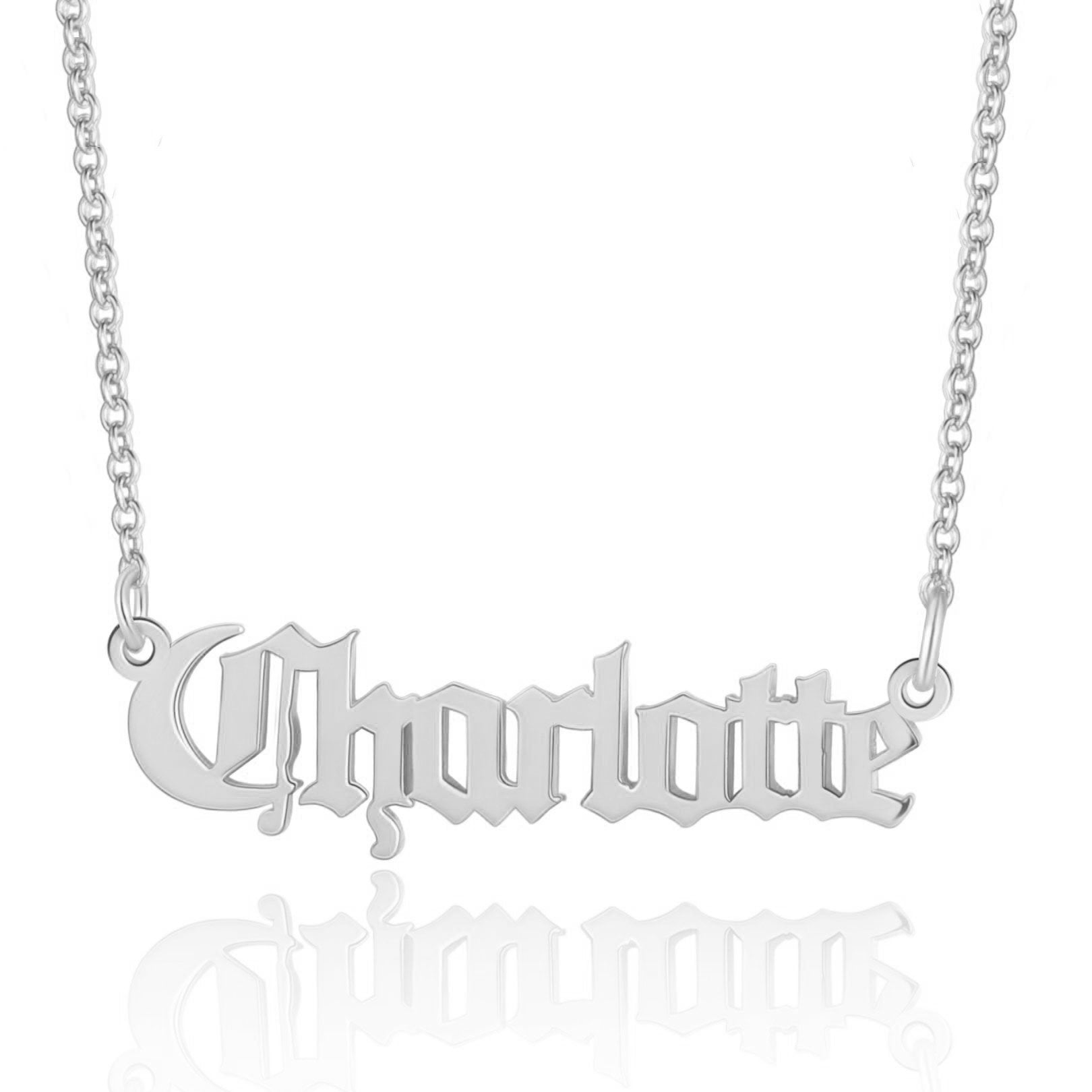 Mother's Day Gift Personalized Name Necklace Old English Name Necklaces-Engravingift