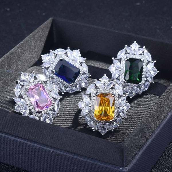 Christmas Gift Luxury gemstone necklace ring