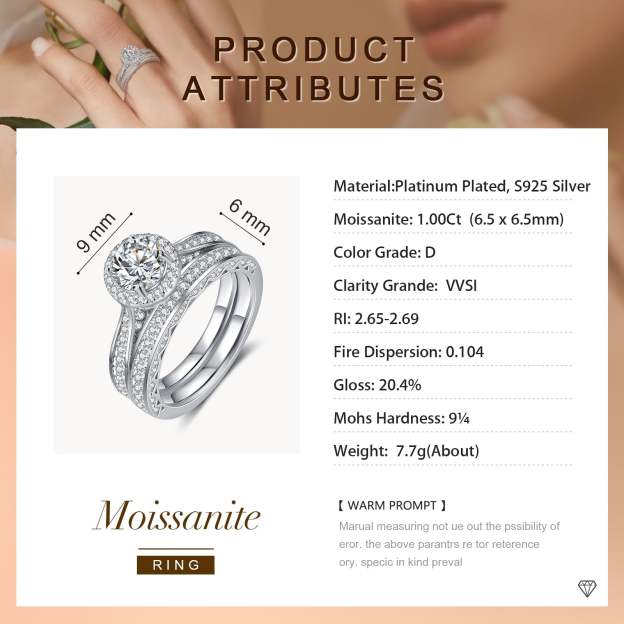Mother's Day Gift Round Cut Moissanite Diamond Ring Set Dainty Solitaire Engagement Ring-Engravingift