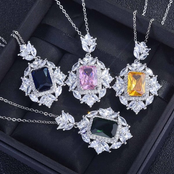 Christmas Gift Luxury gemstone necklace ring