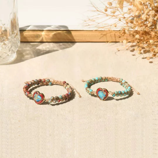 Christmas Gift To My Daughter-in-law You Are My Daughter-In-Heart Jasper Heart Bracelet