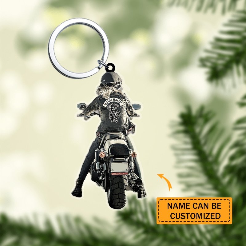 Christmas Gift Personalized Biker Vr2 Acrylic Keychain-Engravingift
