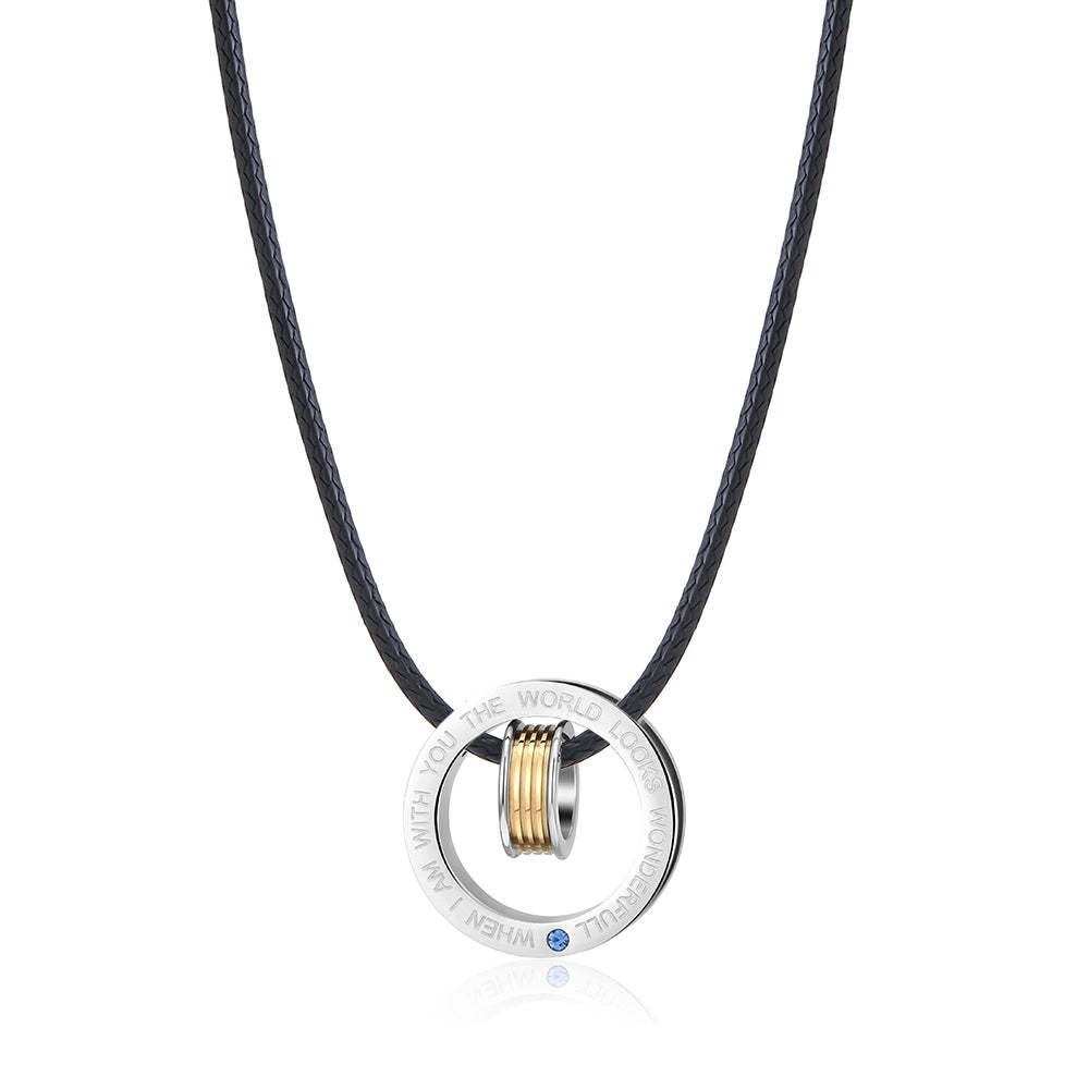 Mother's Day Gift Large and small double ring removable pendant necklace-Engravingift