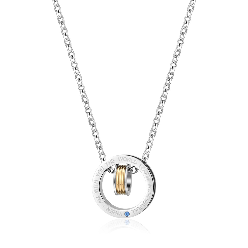 Mother's Day Gift Large and small double ring removable pendant necklace-Engravingift