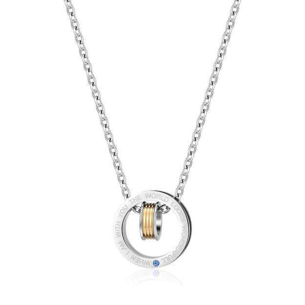 Mother's Day Gift Large and small double ring removable pendant necklace-Engravingift