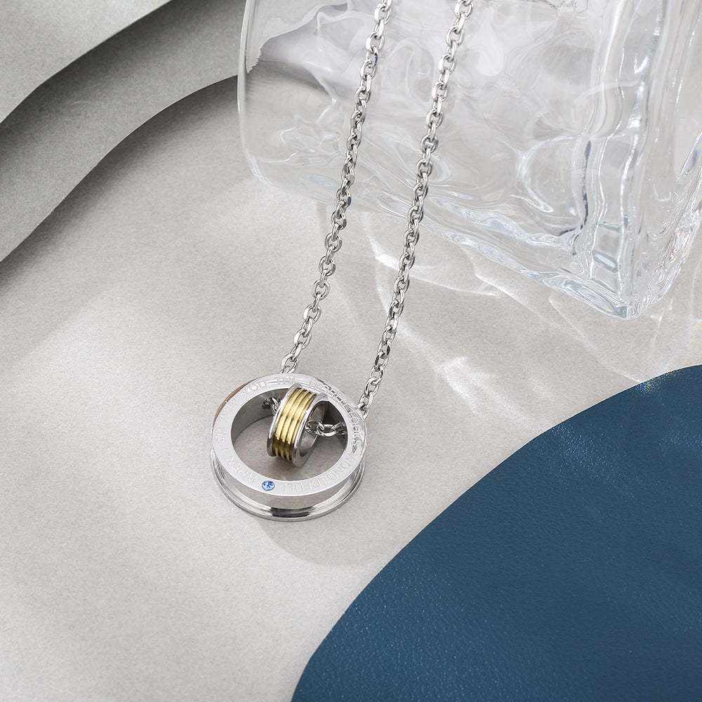 Mother's Day Gift Large and small double ring removable pendant necklace-Engravingift