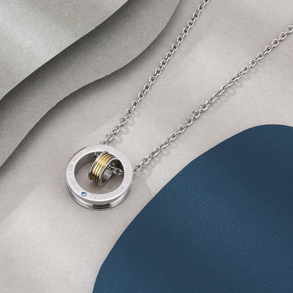 Mother's Day Gift Large and small double ring removable pendant necklace-Engravingift