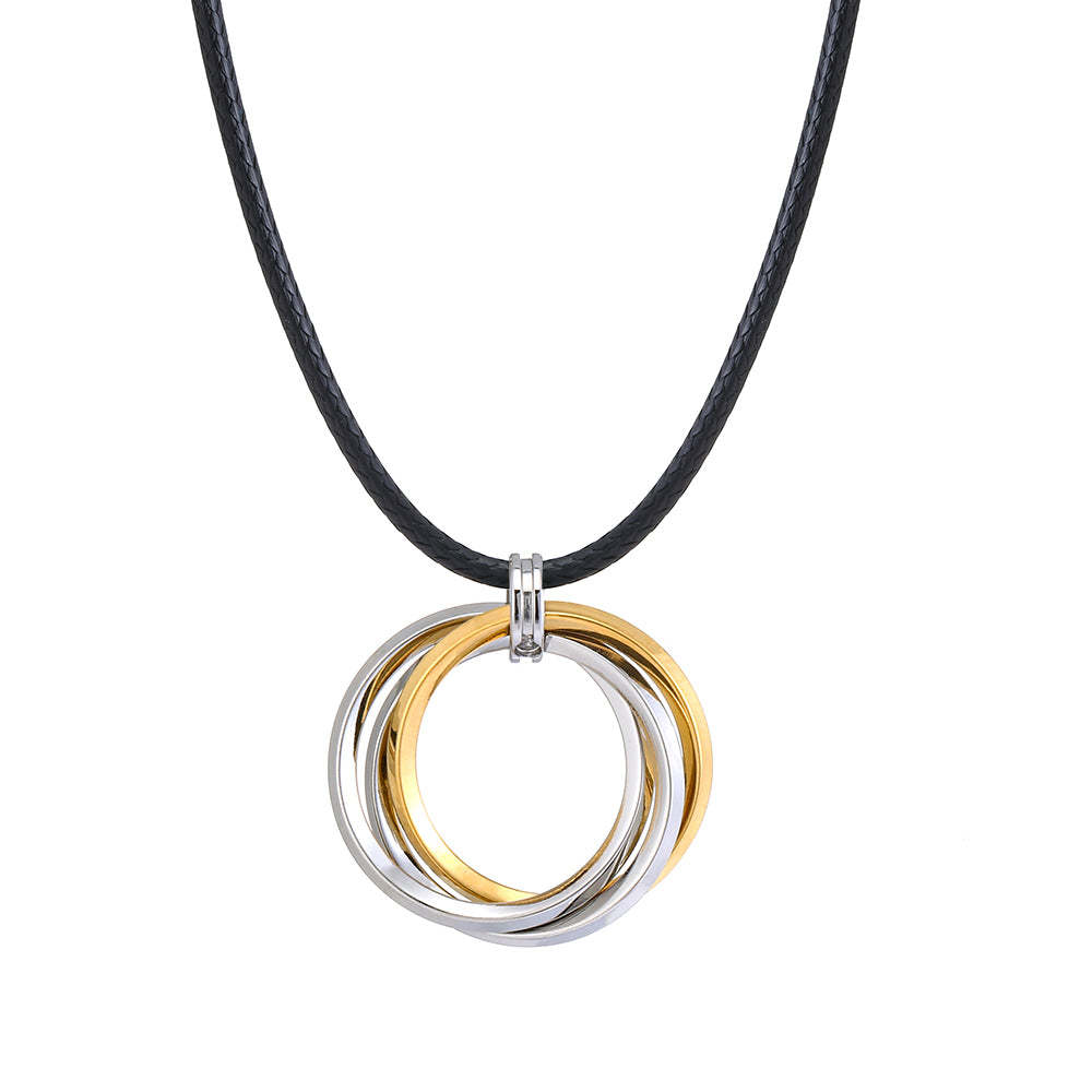 Christmas Gift Layered Ring Pendant Necklace