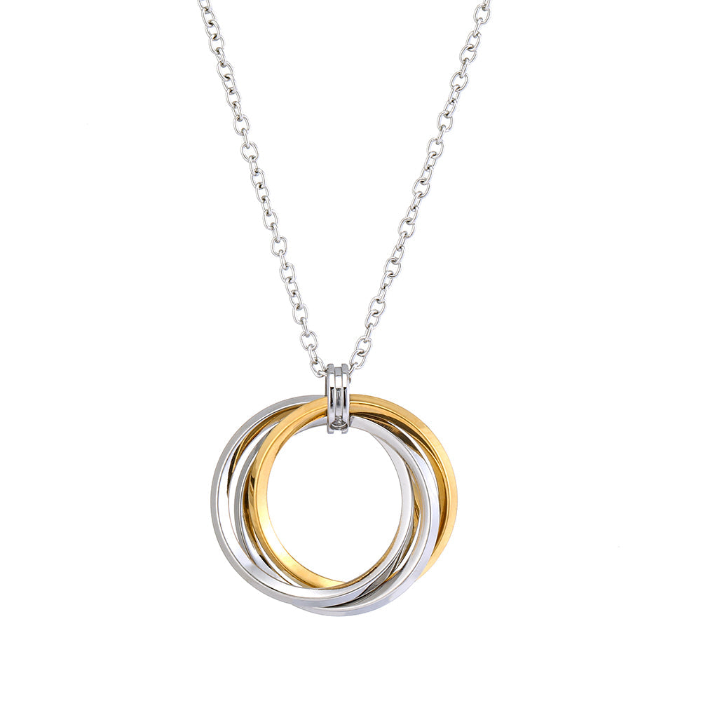 Christmas Gift Layered Ring Pendant Necklace