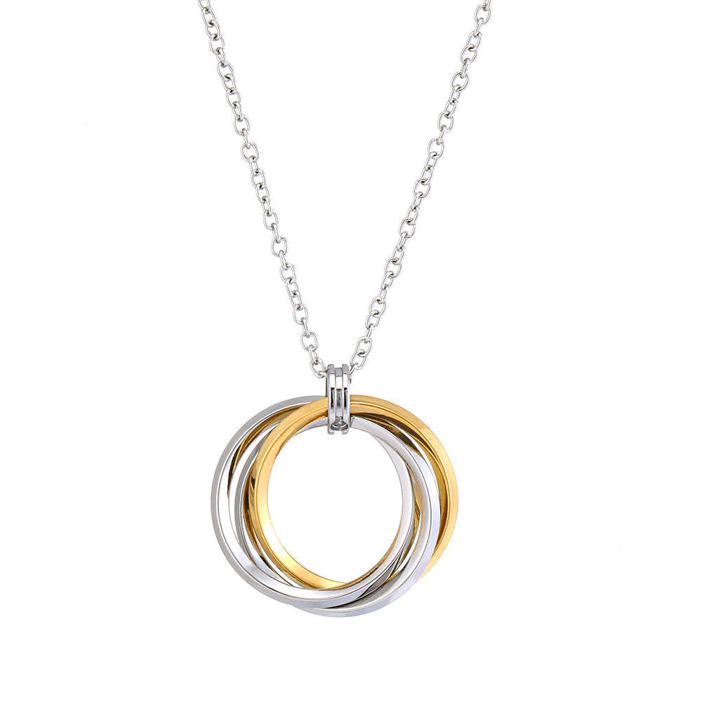 Christmas Gift Layered Ring Pendant Necklace