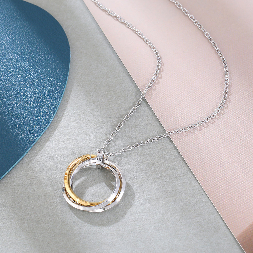 Christmas Gift Layered Ring Pendant Necklace