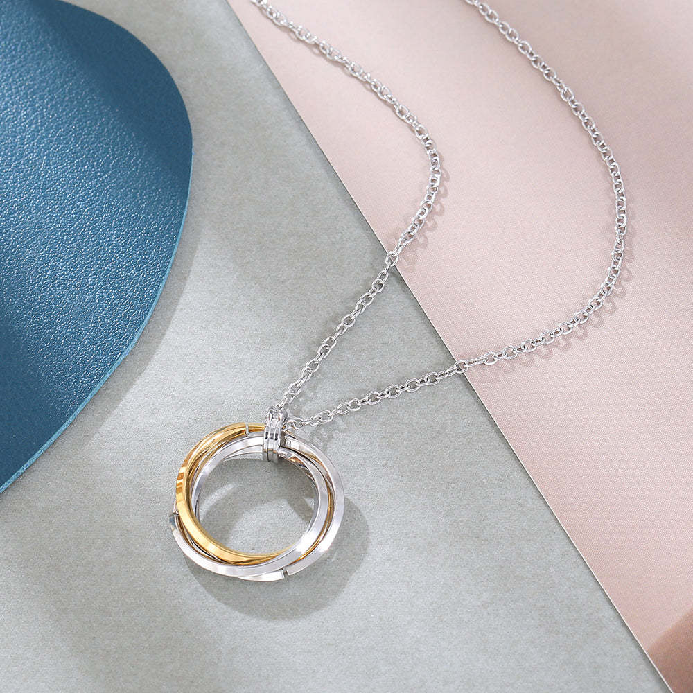 Christmas Gift Layered Ring Pendant Necklace
