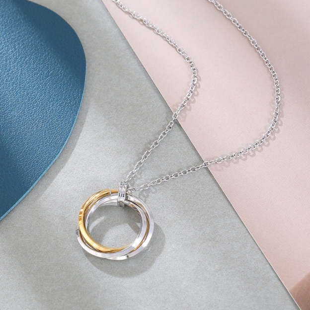 Christmas Gift Layered Ring Pendant Necklace