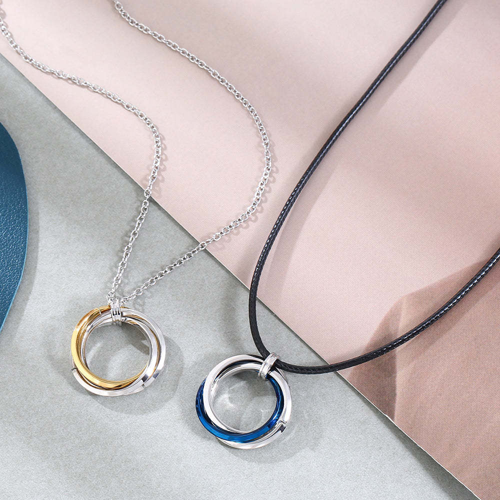 Christmas Gift Layered Ring Pendant Necklace