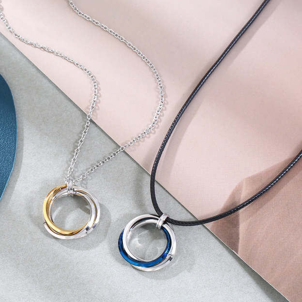 Christmas Gift Layered Ring Pendant Necklace