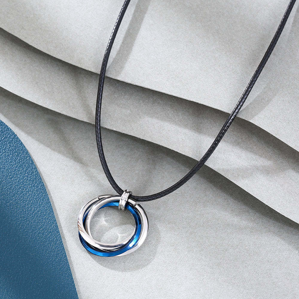 Christmas Gift Layered Ring Pendant Necklace