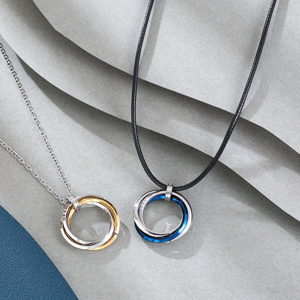 Christmas Gift Layered Ring Pendant Necklace