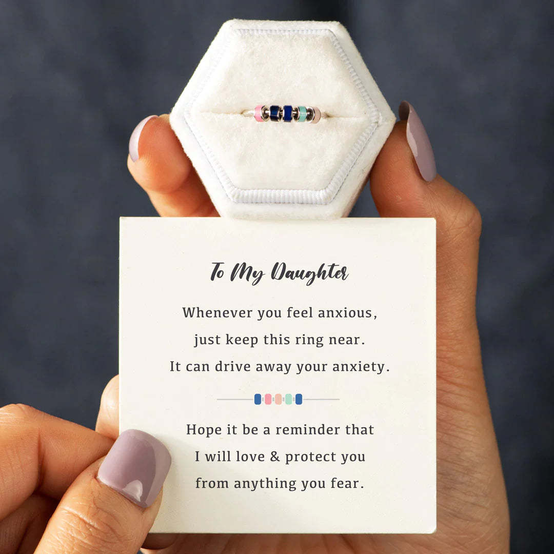 Mother's Day Gift To My Daughter Anxiety Relieving Enamel Fidget Ring-Engravingift