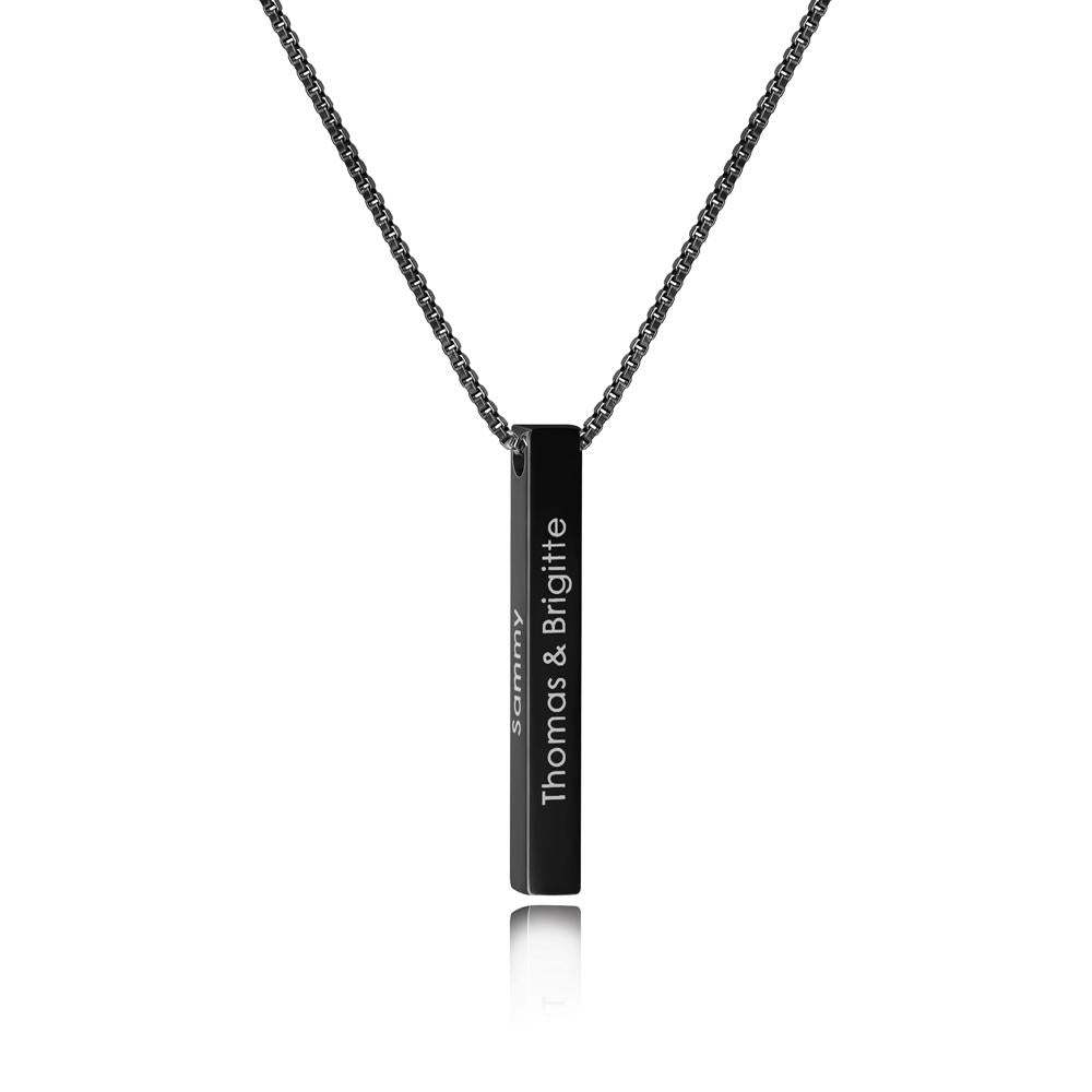 Christmas Gift Personalized Engraved 3D Bar Necklace