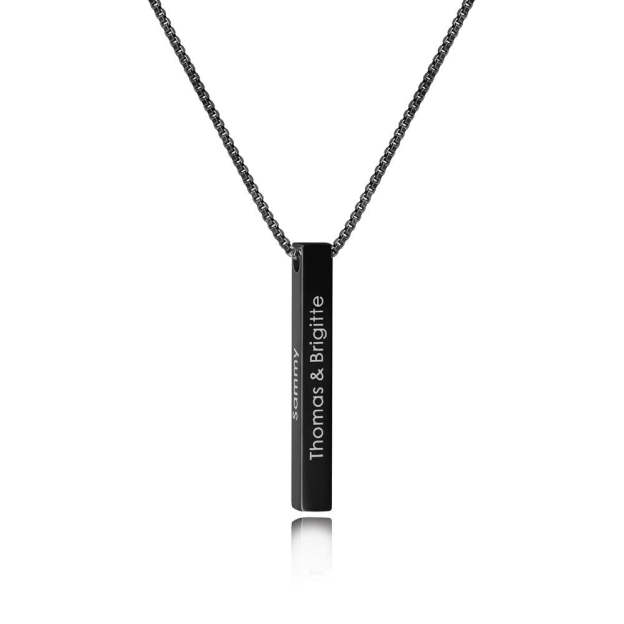 Christmas Gift Personalized Engraved 3D Bar Necklace