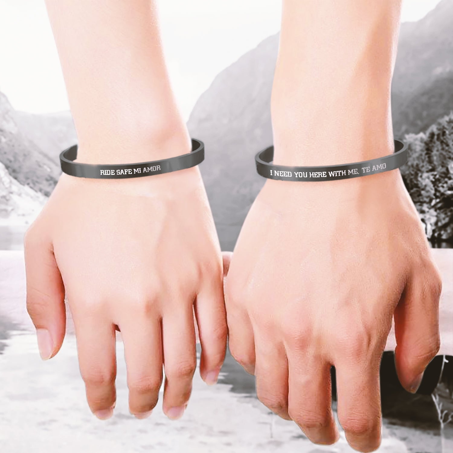 Mother's Day Gift Biker Bracelets - Biker - To My Man - I Need You Here With Me-Engravingift