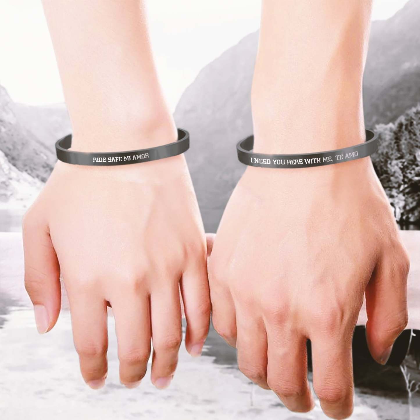 Mother's Day Gift Biker Bracelets - Biker - To My Man - I Need You Here With Me-Engravingift