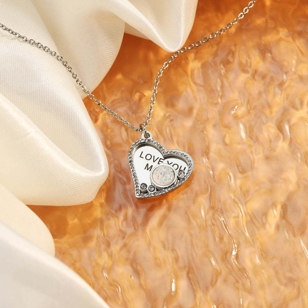 Mother's Day Gift "I Love You MAMA" Diamond Heart Necklace-Engravingift