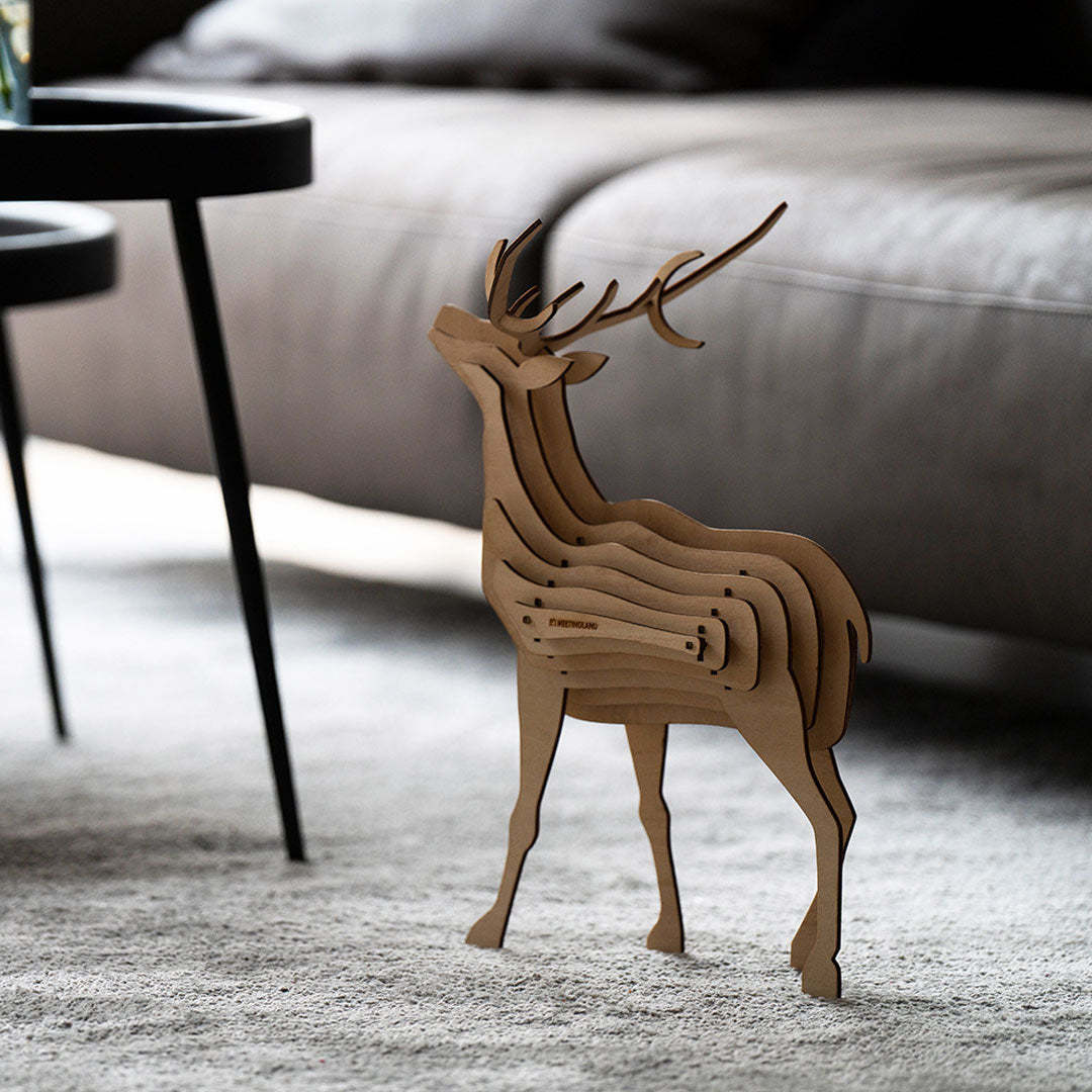 Christmas Gift 3D Wooden Animal Statue Decor Fantasy Lamp-Engravingift