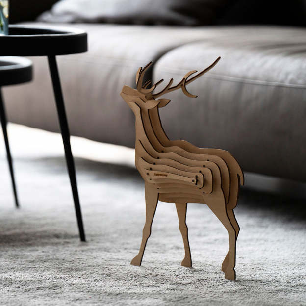 Christmas Gift 3D Wooden Animal Statue Decor Fantasy Lamp-Engravingift