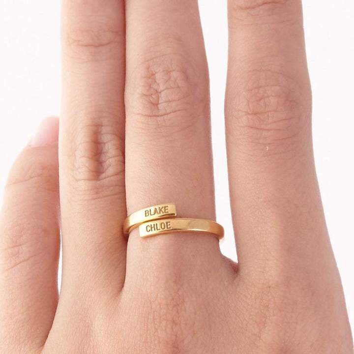 Mother's Day Gift Personalized Couple Name Ring Two Names Ring Wedding Gift Anniversary Gift-Engravingift